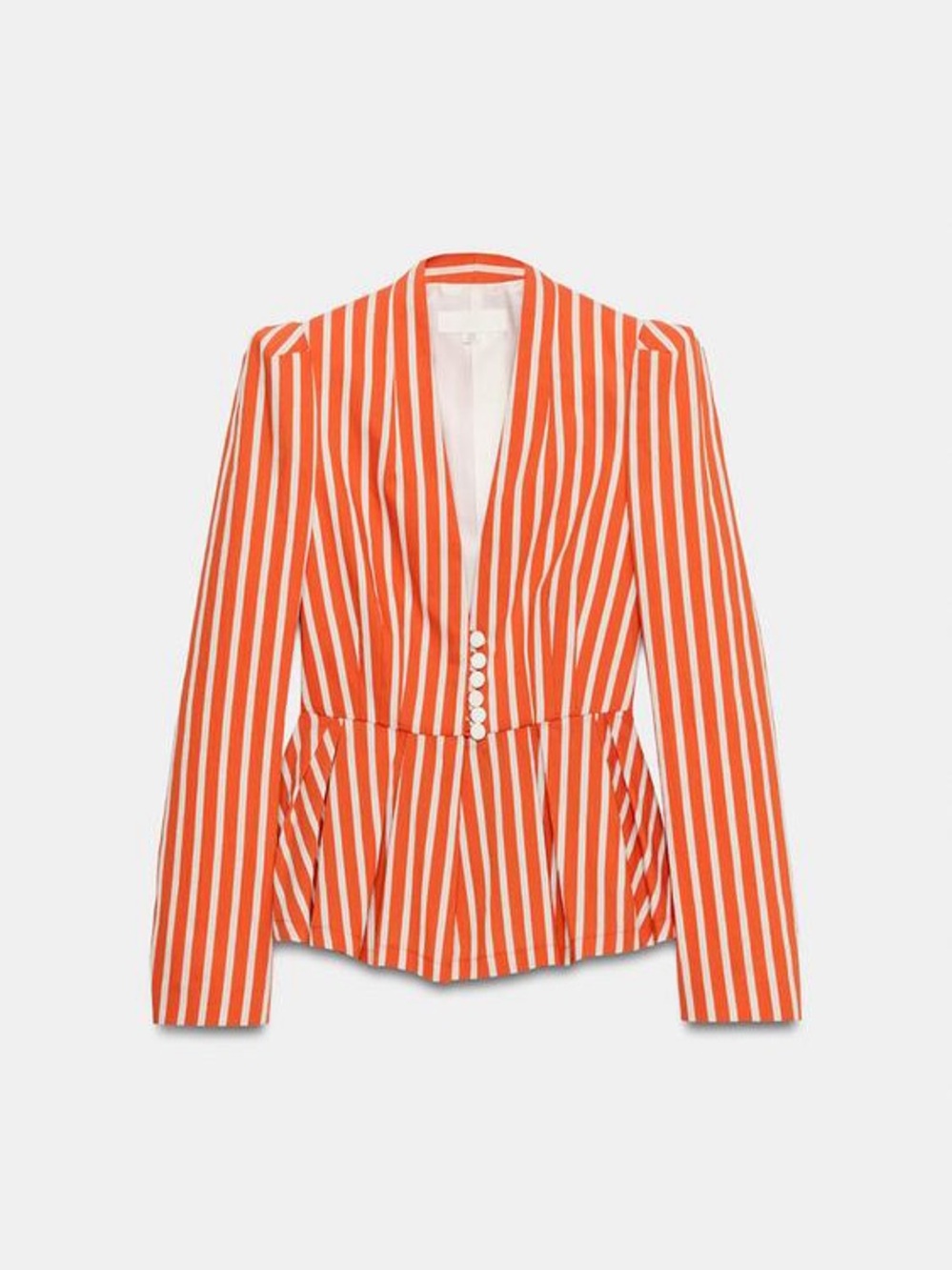 ZARA Striped Orange Peplum - Women's Blazer
